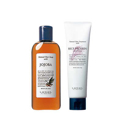 Набір для зволоження сухого, натурального волосся і шкіри голови Natural Hair Jojoba/Rice LebeL (шампунь 240 мл + кондиціонер 145 мл) 1234 фото